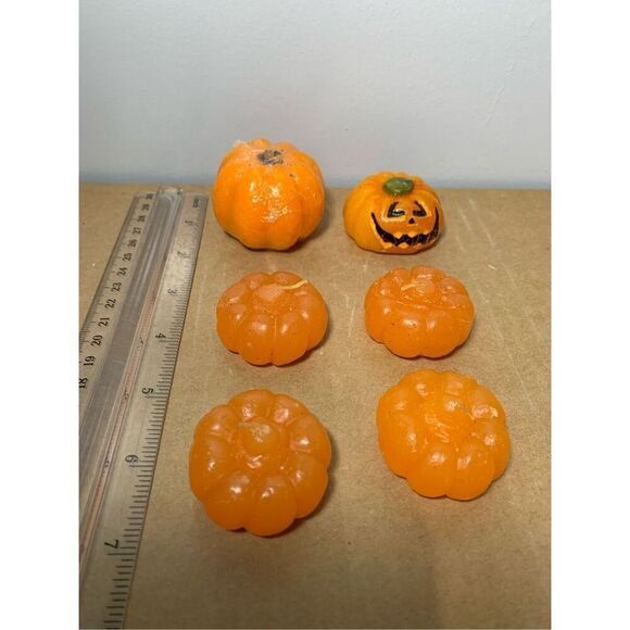 No Brand Other - Halloween Tea Light Mini Candle Lot-6 Candles Vintage 1” Small NEW Fast Shipping